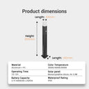 Product dimensions chart with a bollard light and technical specifications.