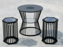Hexagon Outdoor Furniture with Solar Lights PF003| 30H Glow | D270 Stool + D600 Table