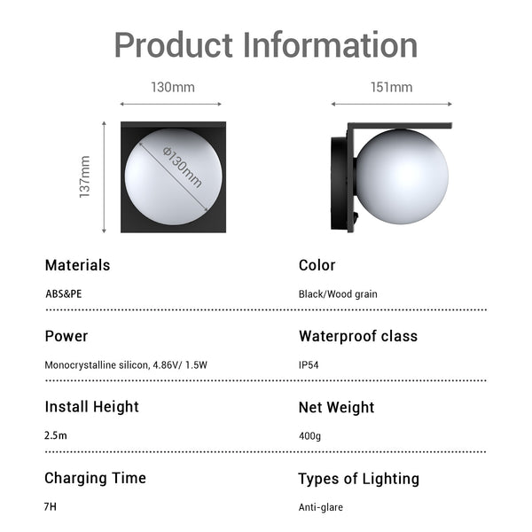 Stylish ivory white solar garden light with 1-year warranty and easy installation