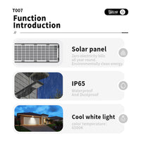 Outdoor Solar Street Light, Waterproof, Motion Sensor, Remote T007-180W