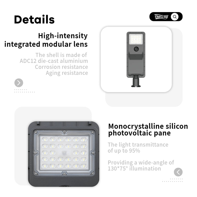 Outdoor Solar Street Light Waterproof High Brightness Motion Sensor With Remote Control For Garage Garden T007-60W