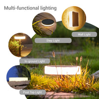Durable PC solar ground lamp with 8-11H auto-on lighting for landscapes