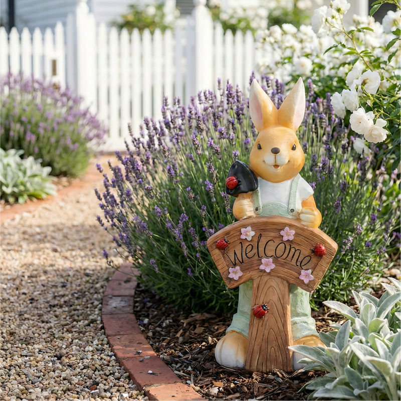 Solar Rabbit Ornament – Garden & Courtyard Decoration PT0612