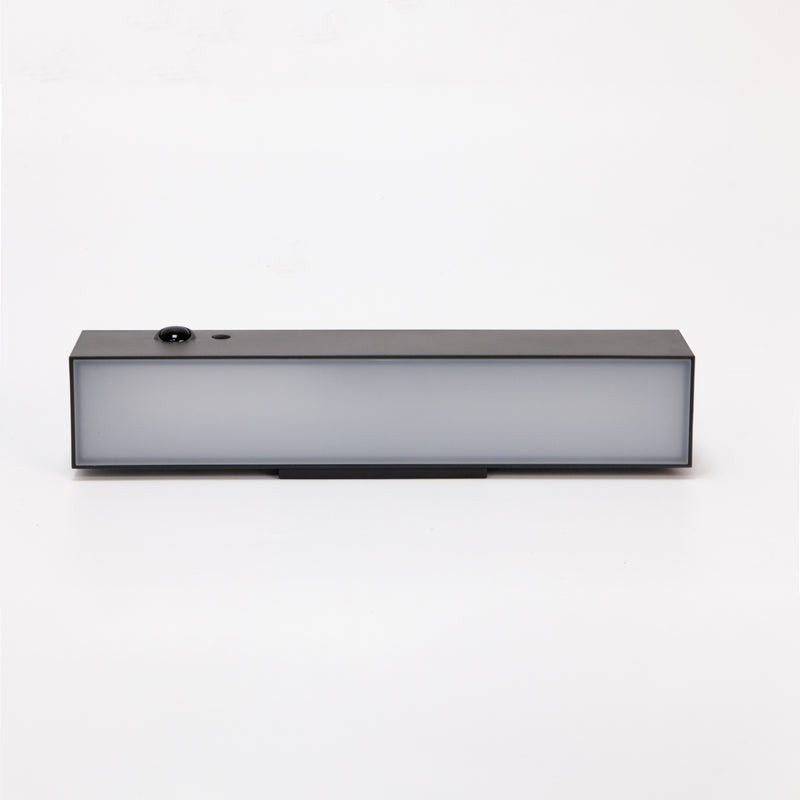 Australian-designed solar wall light, modern style for various outdoor settings.