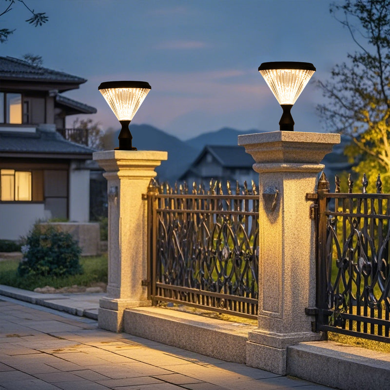 Solar-powered landscape light, providing long-lasting energy efficiency.