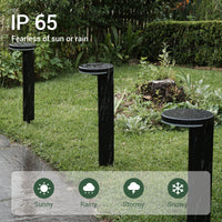 Solar lawn lights on grass with weather resistance