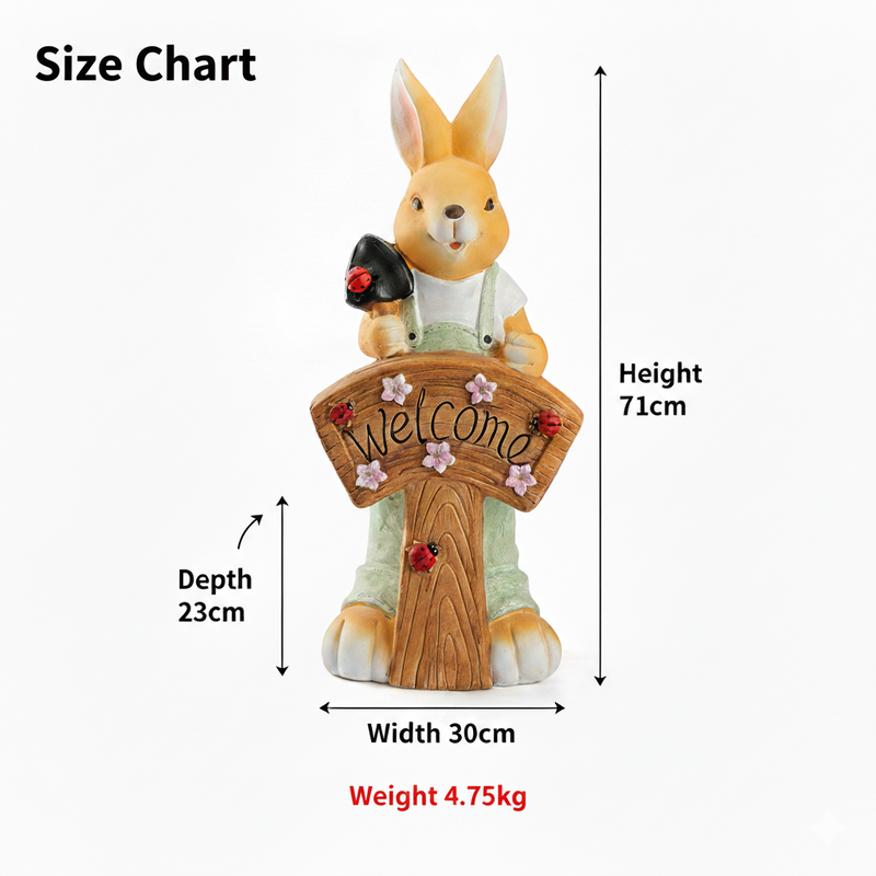 Solar Rabbit Ornament – Garden & Courtyard Decoration PT0612