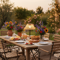 Solar Handwoven Table Lamp -HAIKU Bamboo Accent Light PT0903