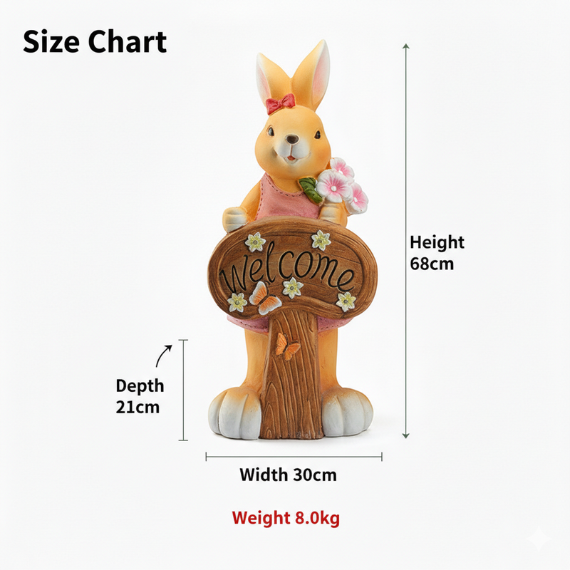 Solar Rabbit Ornament – Garden & Courtyard Decoration PT0612