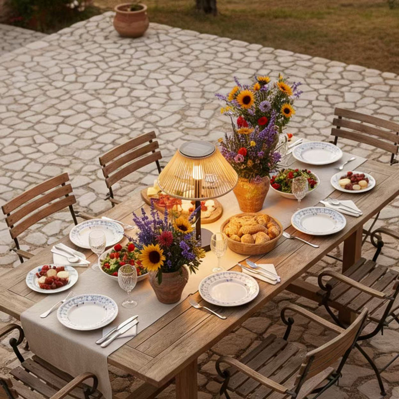 Solar Handwoven Table Lamp -HAIKU Bamboo Accent Light PT0903