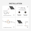 Durable solar outdoor lamp, resistant to rain, wind, and sun exposure.