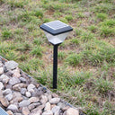Eco-friendly solar garden light made with ABS and PC materials, durable and sustainable.