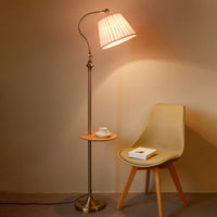 Stylish floor lamp creating a cozy reading nook.