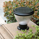Energy-saving solar pillar light with a long-lasting rechargeable battery.