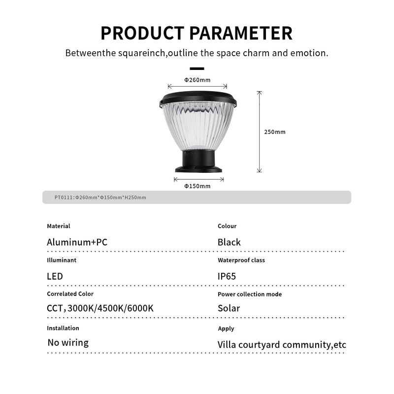 Priva Solar Pillar Light Pumpkin|3 Colours|All-Night|PT0111