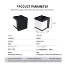 Product parameter diagram showing a black and white solar-powered outdoor light fixture with dimensions (122mm x 117mm x 131mm), 1000LM lumens, IP54 rating, and other technical specifications on a white background.