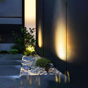 LED solar garden lamp with energy-efficient lighting for pathways.