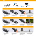 LED solar garden lamp with energy-efficient lighting and stylish design.