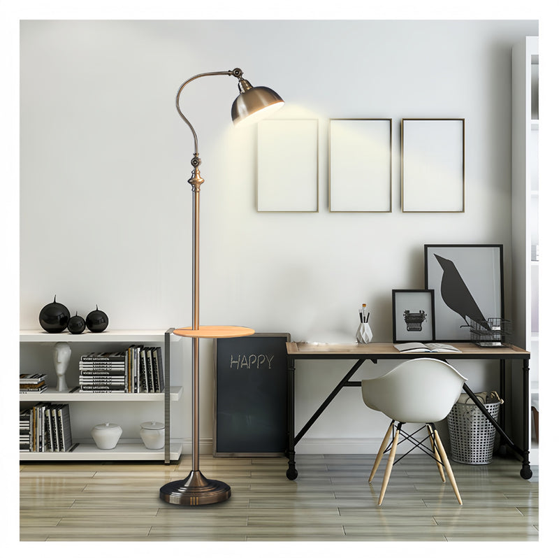Durable metal floor lamp with retro-style design
