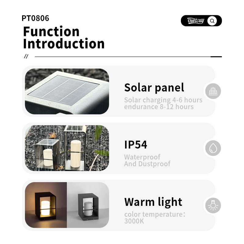 Minimalist solar garden light that blends seamlessly into modern outdoor decor.