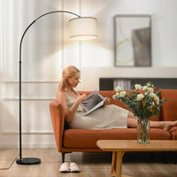 Sleek floor lamp for study or work area lighting.