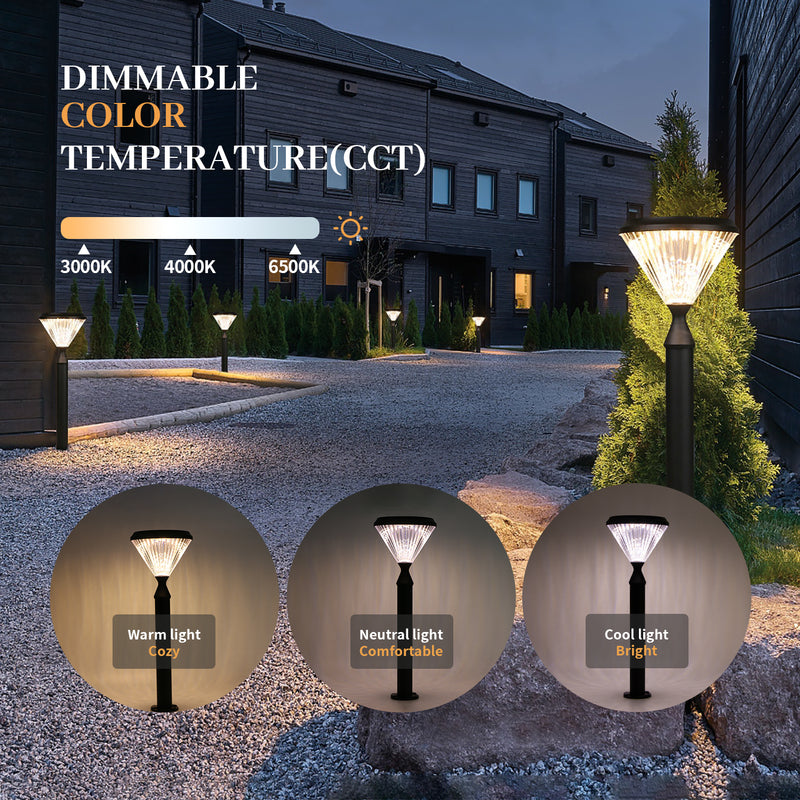 Energy-saving solar post light for pathways, driveways, and courtyards.