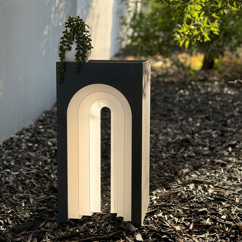 3000K warm LED light creates cozy atmosphere outside.