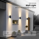 Waterproof solar exterior wall light with bright LED illumination for outdoor use.