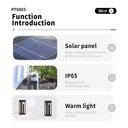 Decorative solar light that enhances garden ambiance with soft warm illumination.