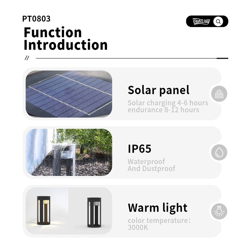 Decorative solar light that enhances garden ambiance with soft warm illumination.
