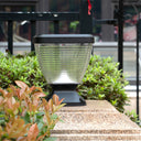 Energy-saving solar garden post lamp with durable aluminum body.