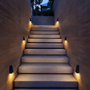 Modern solar garden wall lamp with automatic brightness adjustment. Great for lighting up walkways.