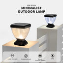 Waterproof solar gate pillar light with high-efficiency LED illumination.