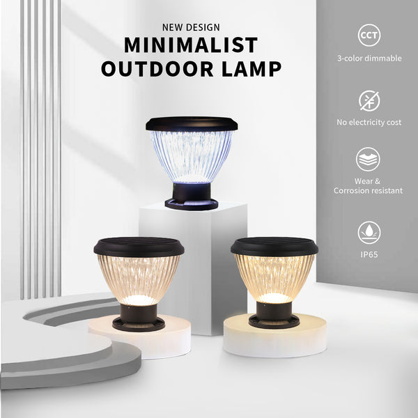 Durable solar pillar light with waterproof design, perfect for outdoor use.