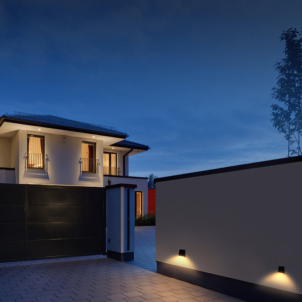 Sustainable solar-powered wall light for patios, fences, and garages. No electricity costs.