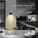 Stylish solar wall light designed for outdoor spaces. Weatherproof and energy-efficient, perfect for patios and gardens.