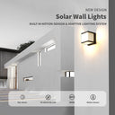 Outdoor solar wall light with waterproof design for garden and patio.