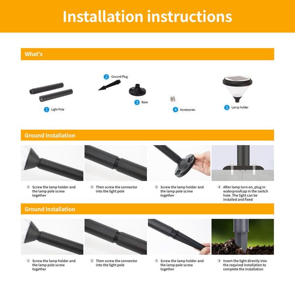 solar  lawn lights with Adjustable Lighting Modes