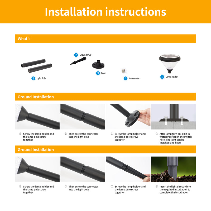 solar  lawn lights with Adjustable Lighting Modes