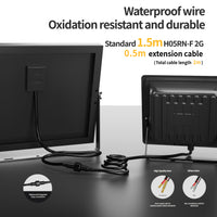 Solar Floodlight - Waterproof Wiring with Oxidation-Proof Cables & IP65 Connectors