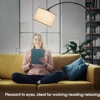 Floor lamp fits easily in bedroom, living room, or office.