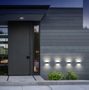 Waterproof LED wall light, solar-powered for energy-efficient outdoor lighting.