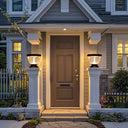 Weather-resistant solar pillar lamp, perfect for outdoor entrances and pathways.