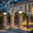 Waterproof solar gate light with a sleek design, ideal for entrance lighting.