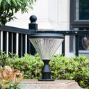 Weatherproof solar yard light with bright LED illumination.