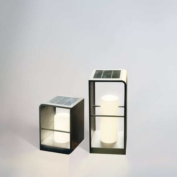 Solar garden light requiring no wiring, perfect for pathways and patios.